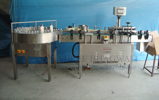 Vial Sticker Labelling Machine With Turn Table, Vial Labeller