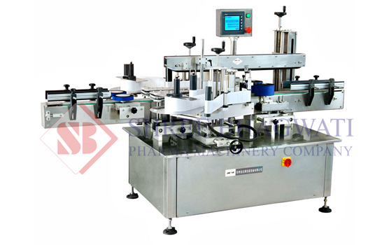 Front and back bottle sticker labelling machine